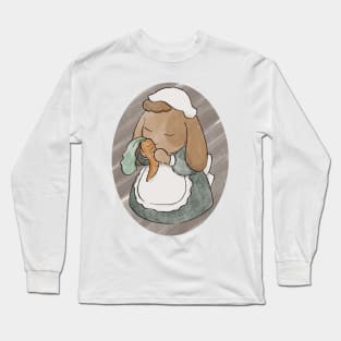 Edwardian Bunny Illustration Long Sleeve T-Shirt